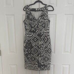 Lafayette 148 Black and White Patterned Sleeveless Dress